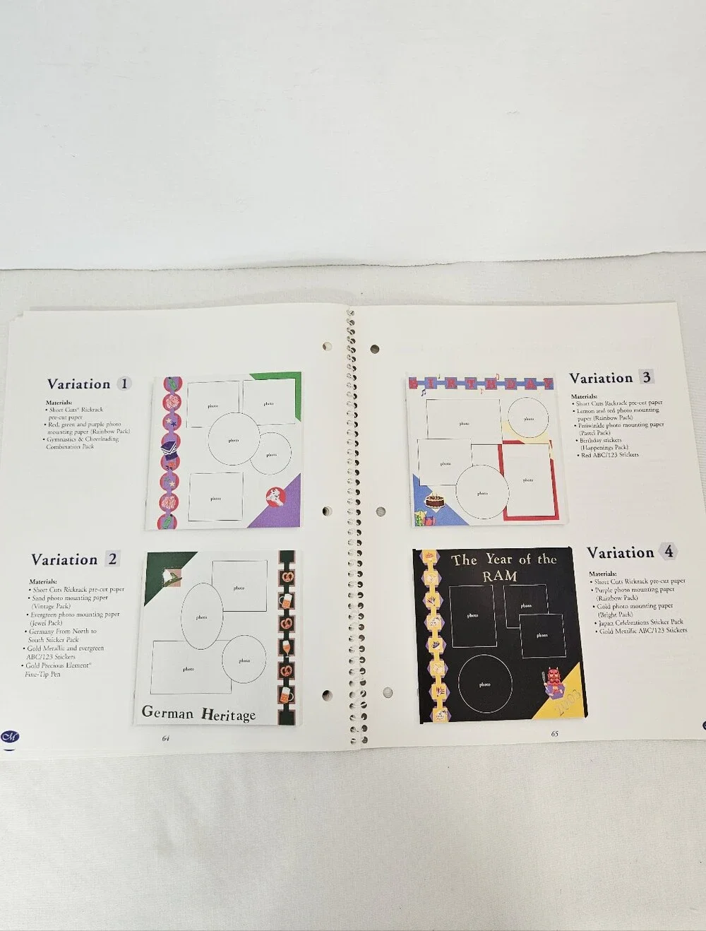 Creative Memories Fast Formulas 5th Edition Scrapbook Layout Idea Book 2005